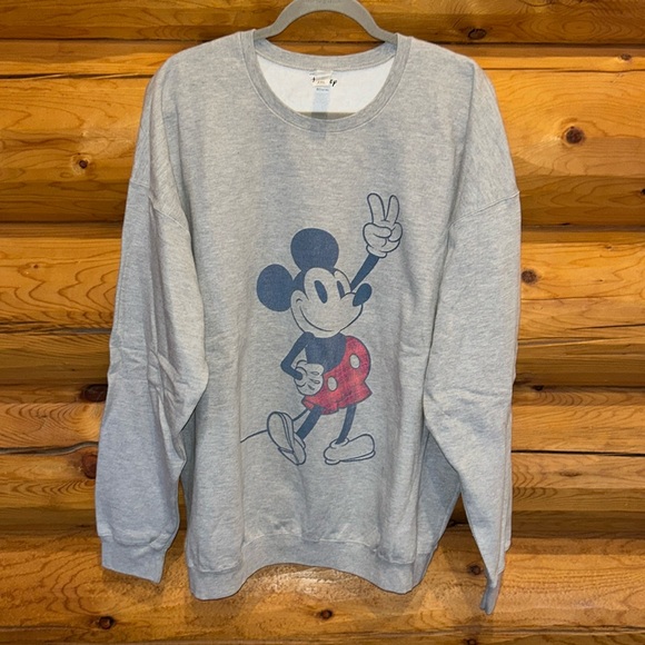 Disney Tops - Disney NWOT Mickey Mouse Sweatshirt Size 2XL in Heather Gray